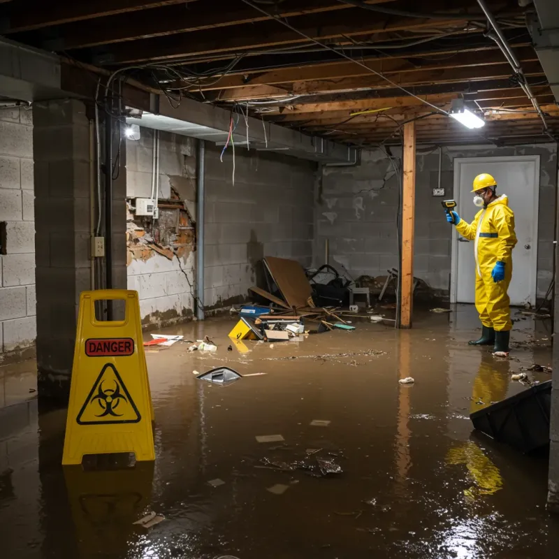 Flooded Basement Electrical Hazard in Harlan, KY Property